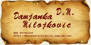 Damjanka Milojković vizit kartica
